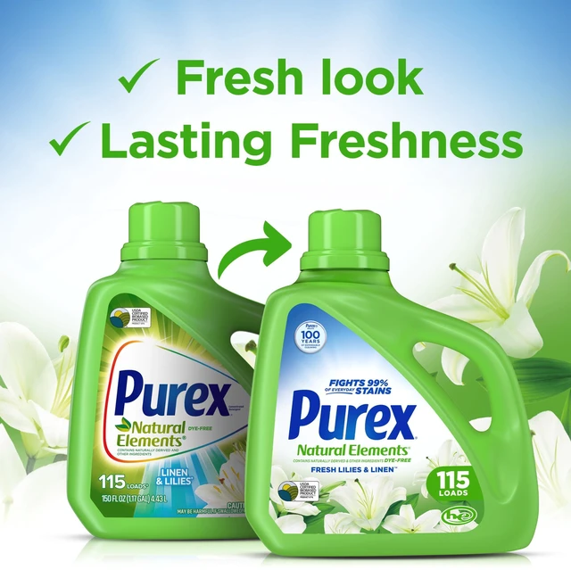 Alt view image 4 of 5 - Purex Natural Elements Liquid Detergent Fresh Lilies & Linen 150fl oz 115loads