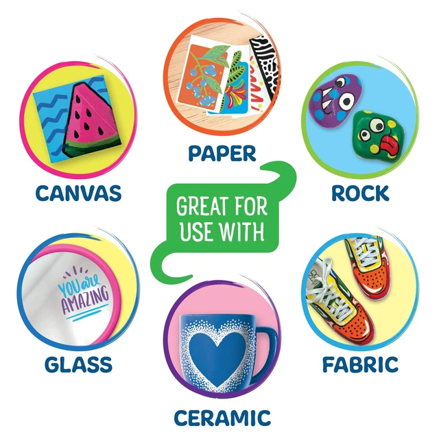 Alt view image 5 of 6 - Hello Hobby Detailed Acrylic Paint Markers, 12 Count, Classic