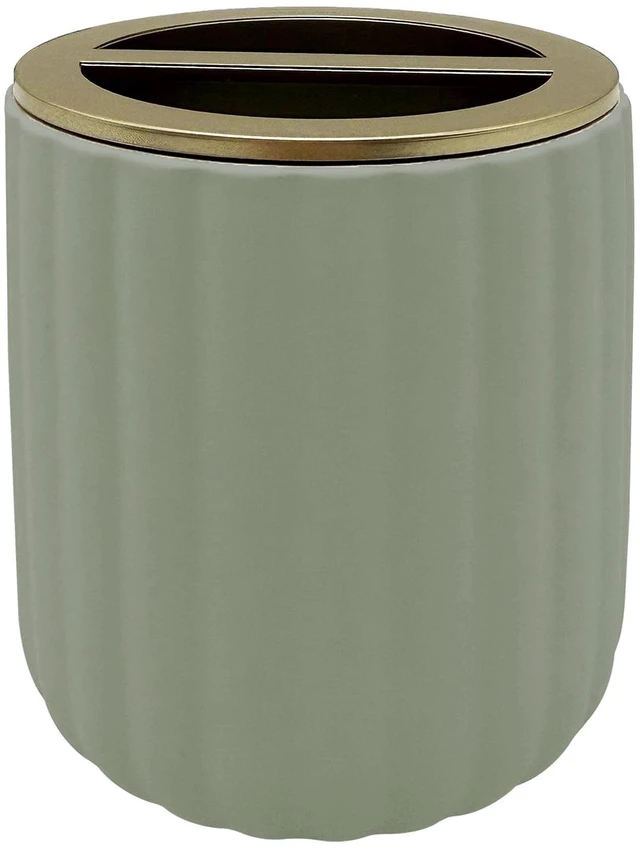 Main image of Beautiful by Drew Barrymore Ceramic Toothbrush Holder, Green