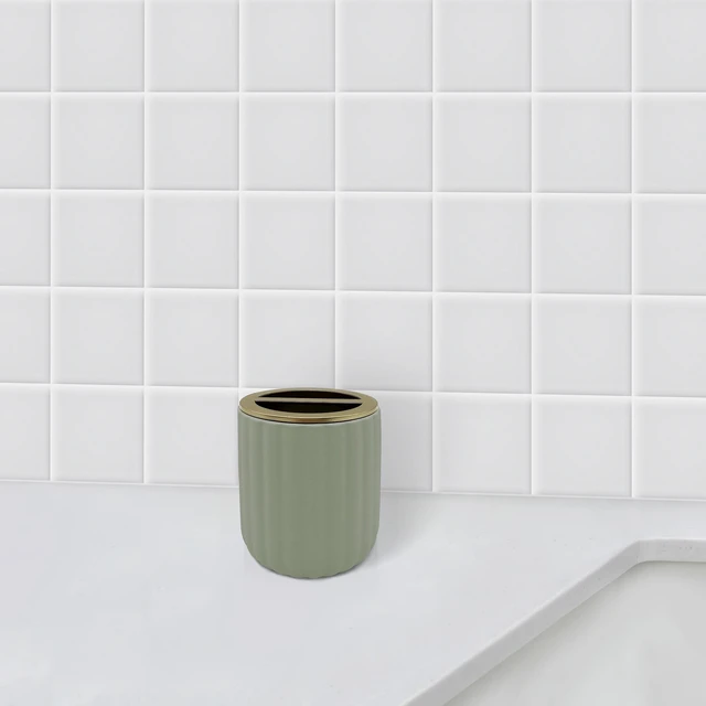 Alt view image 2 of 6 - Beautiful by Drew Barrymore Ceramic Toothbrush Holder, Green