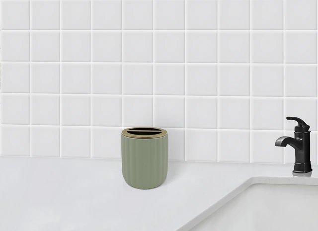 Alt view image 6 of 6 - Beautiful by Drew Barrymore Ceramic Toothbrush Holder, Green