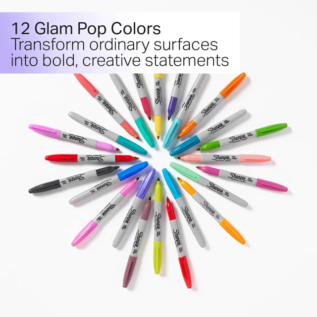 Alt view image 2 of 4 - Sharpie Glam Pop Fine Point Permanent Markers, 12 Count