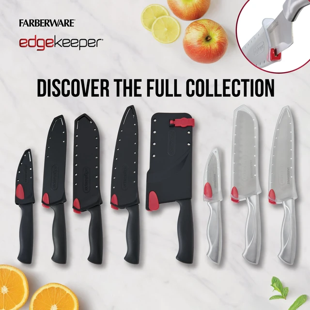 Alt view image 5 of 6 - Farberware EdgeKeeper 7-Inch Butcher Knife with Self-Sharpening Blade Cover, Black