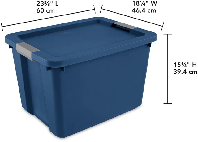 Alt view image 4 of 6 - Sterilite 20 Gallon Storage Bin with Latch Lid, Plastic, Blue