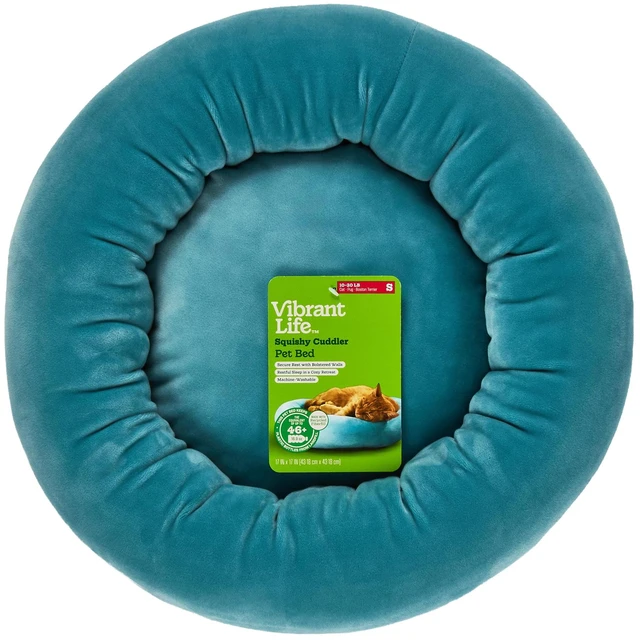 Alt view image 2 of 5 - Vibrant Life Small Squishy Cuddler Pet Bed Blue 17in
