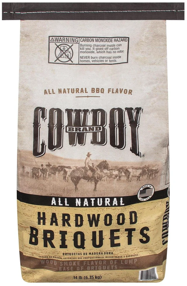 Main image of Cowboy Brand 14 lb Long Lasting Hardwood Charcoal Briquets
