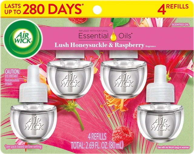 Alt view image 4 of 6 - Air Wick Plug-in Scented Oil Warmer Refills, Honeysuckle & Raspberry, 4 Count