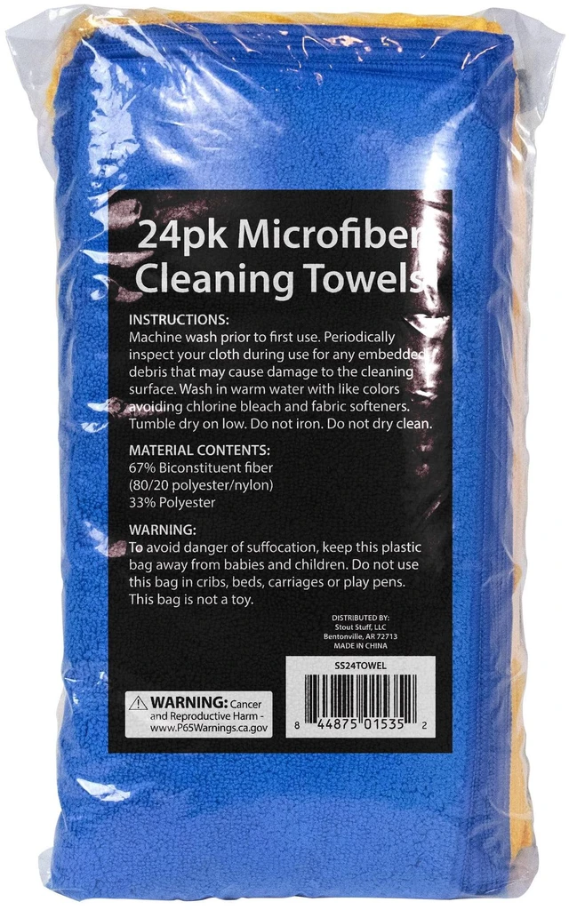 Alt view image 5 of 5 - Stout Stuff Microfiber Cleaning Towels, 24 Count Multicolor