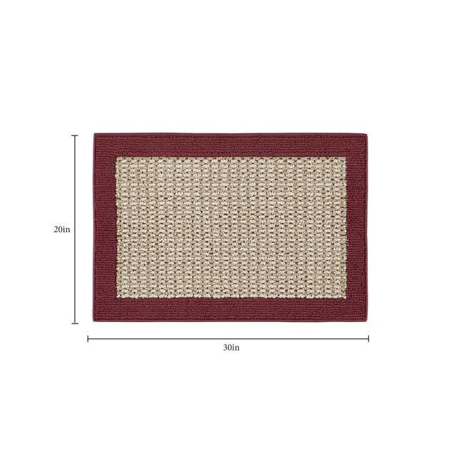 Alt view image 6 of 6 - Mainstays Farmhouse Faux Sisal Olefin Red Border Indoor Accent Rug 1'8"x2'6"
