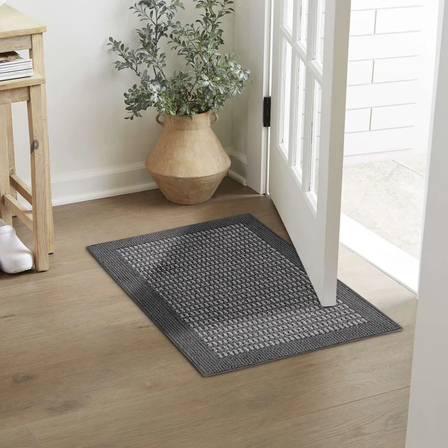 Alt view image 3 of 6 - Mainstays Faux Sisal Olefin Gray Border Indoor Accent Rug, 1ft8in x 2ft6in