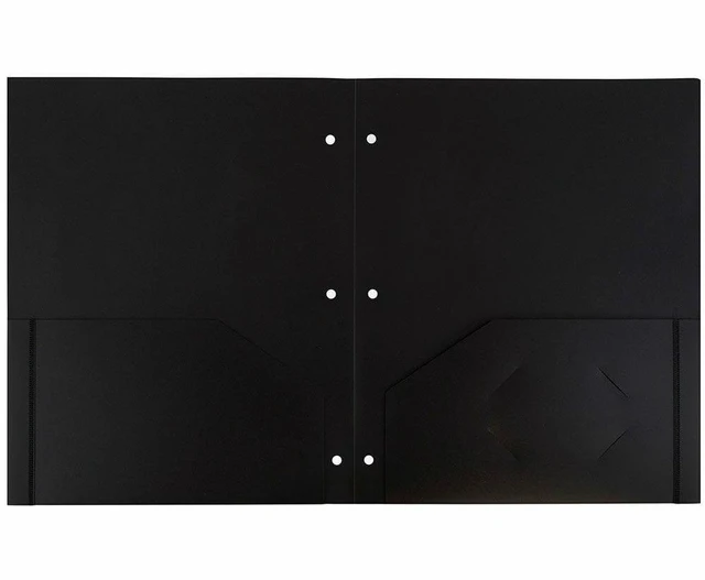 Alt view image 2 of 4 - JAM Paper Pocket Folders 2-Pockets Letter Size Black 3 Count