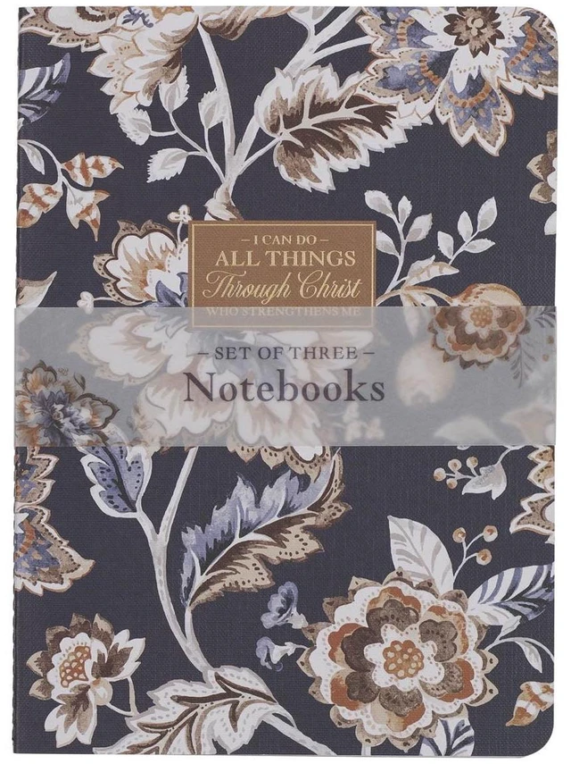 Main image of Christian Art Gifts Slim Notebook Set, All Things Phil 4:13 Inspirational Scripture for Women, Assorted Bible Verse, Durable Cardstock, Set of 3 Large