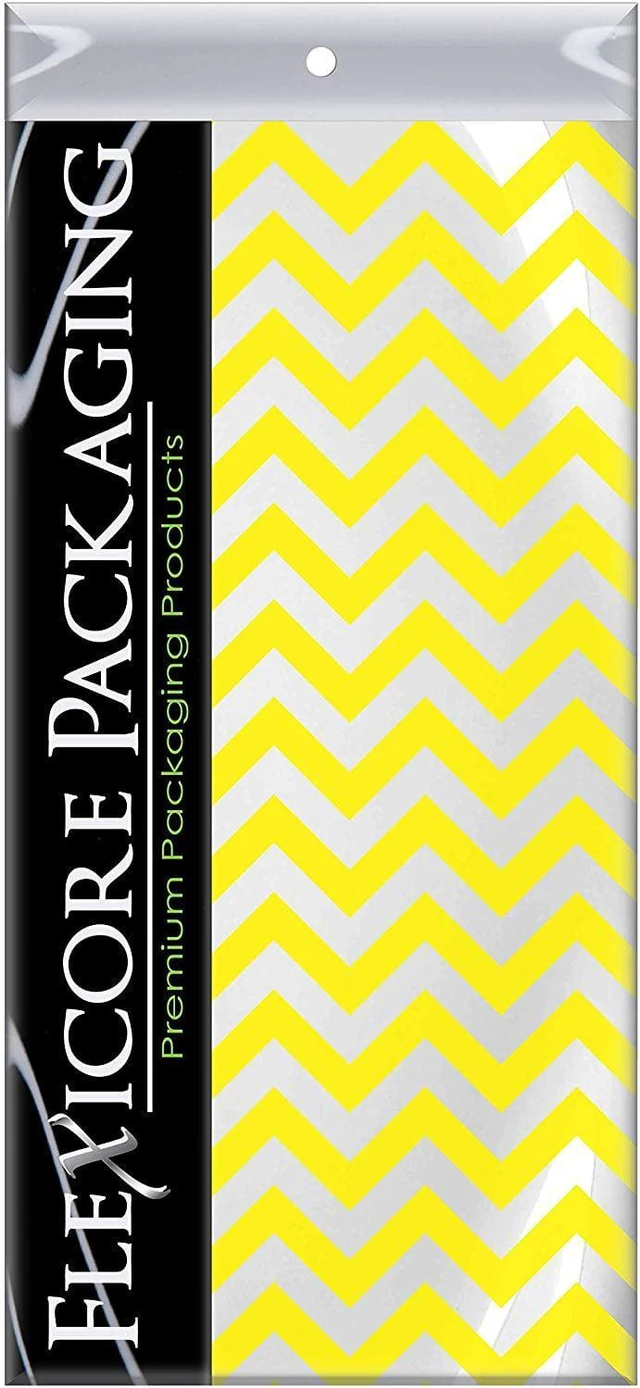 Main image of Yellow Chevron Tissue Paper 15"x20" 100 Count