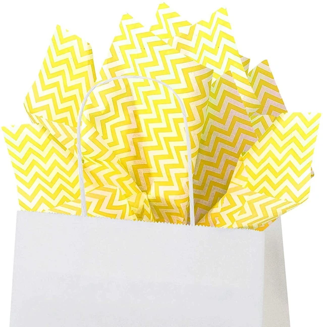 Alt view image 2 of 4 - Yellow Chevron Tissue Paper 15"x20" 100 Count