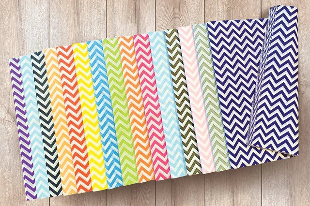 Alt view image 4 of 4 - Yellow Chevron Tissue Paper 15"x20" 100 Count