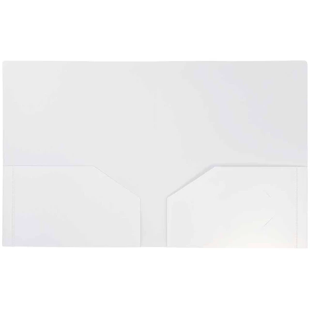 Alt view image 3 of 4 - JAM Paper 2 Pocket Heavy Duty Plastic School Folders, White, 3-Pack