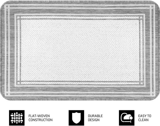 Alt view image 5 of 7 - Mainstays Dcor Frame Woven Kitchen Mat, 20x32in, Gray