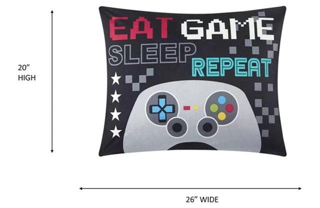 Alt view image 2 of 7 - Your Zone Gamer Bed Pillow 20x26in Soft Mink