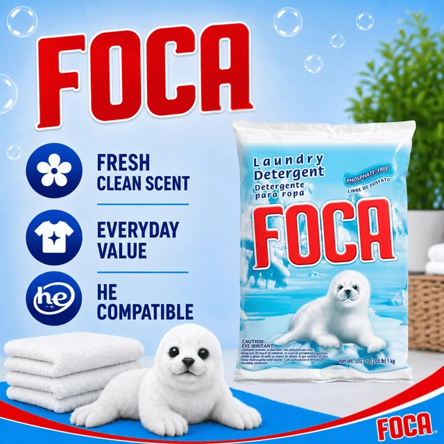 Alt view image 2 of 7 - 4 Pack Foca Powder Laundry Detergent, Enzyme Formula, for Tough Stains, 2.20lbs