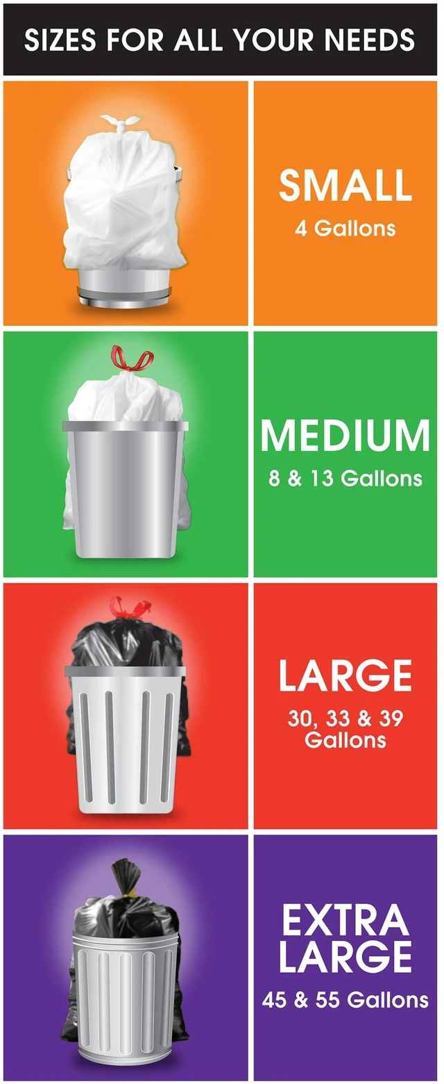 Alt view image 4 of 6 - Great Value 30Gallon Multi-Purpose Drawstring Trash Bags, 40Count
