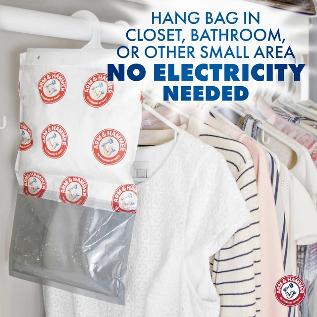 Alt view image 3 of 5 - Arm & Hammer Clean Burst Moisture Absorber Hanging Bag, 16 oz, 2-Pack