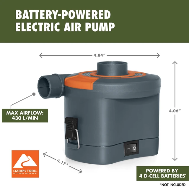Alt view image 6 of 6 - Ozark Trail D Cell Battery-Powered Electric Air Pump