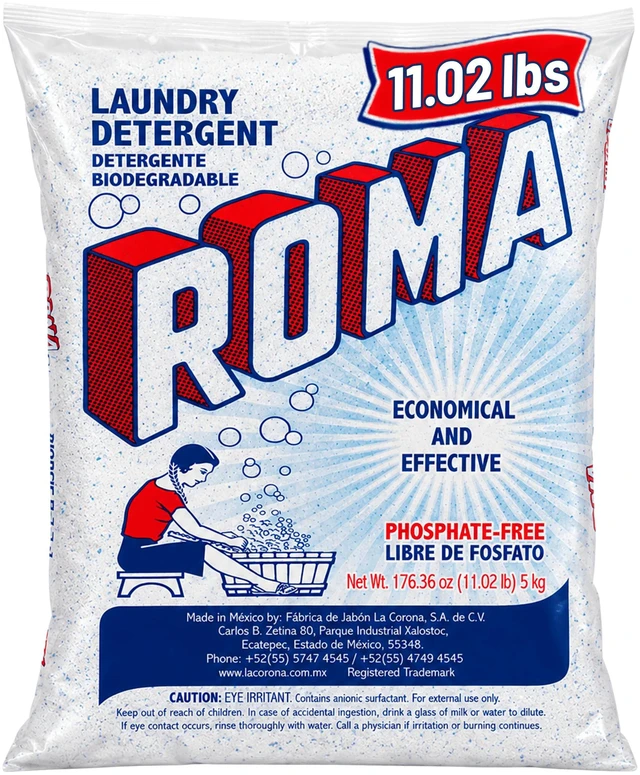 Main image of Roma Powder Laundry Detergent 11.02lbs, Heavy Duty Cleaning for Stains, Grease & Dirt