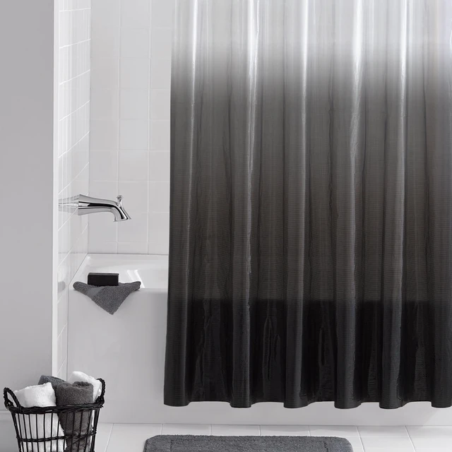 Alt view image 4 of 7 - Mainstays Waterproof Recycled PEVA Shower Curtain Set with 12 Hooks, 70x72 Inches