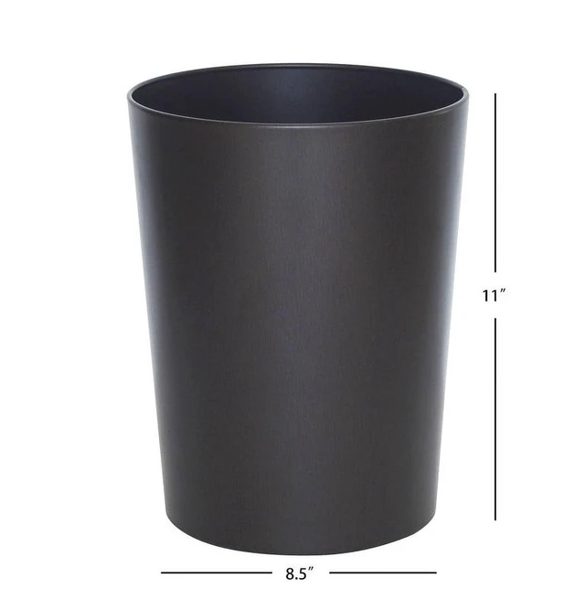 Alt view image 3 of 5 - Mainstays 2.2 gal Bronze Metal Bathroom Wastebasket