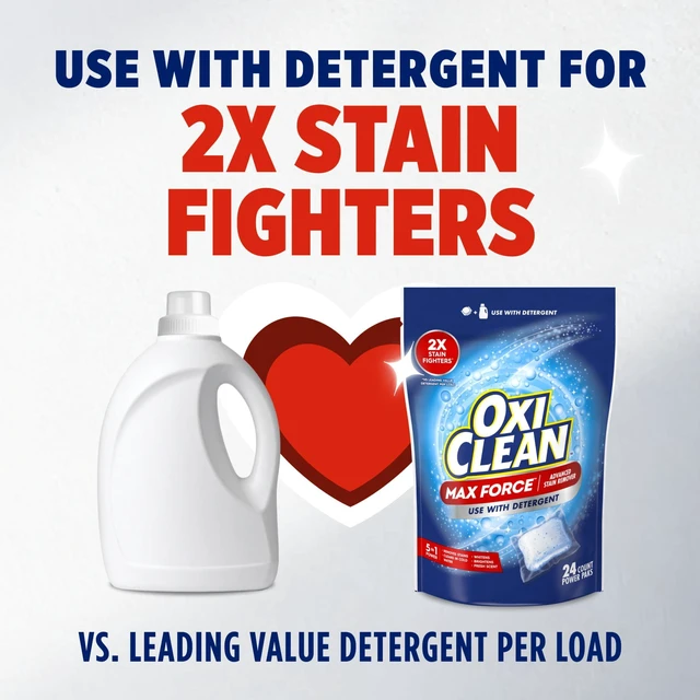 Alt view image 5 of 5 - OxiClean Max Force Advanced Stain Remover Power Paks, Gentle Color-Safe Stain Treater, 24 Count