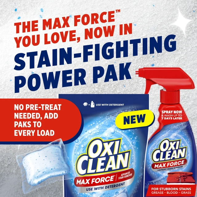 Alt view image 4 of 5 - OxiClean Max Force Advanced Stain Remover Power Paks, Gentle Color-Safe Stain Treater, 24 Count