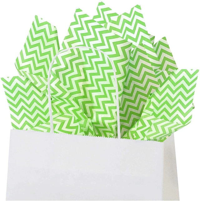 Alt view image 2 of 2 - 15x20in Lime Green Chevron Tissue Paper, 100ct