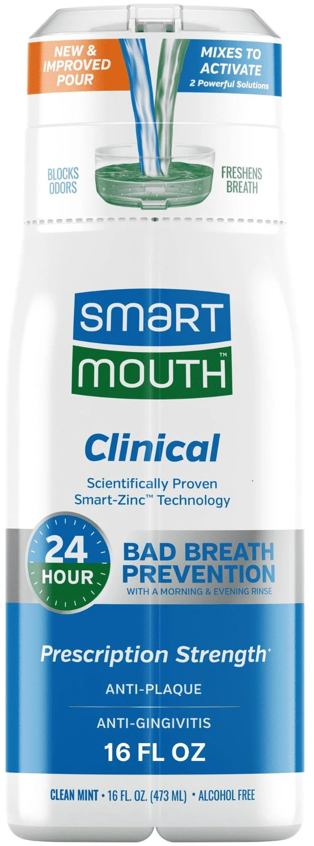 Main image of SmartMouth Clinical Activated Breath Rinse 16 fl oz, Mint, Adult