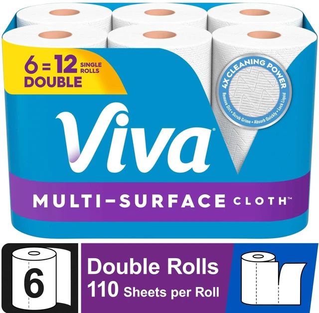 Main image of Viva Multi-Surface Cloth Paper Towels, 6 Double Rolls