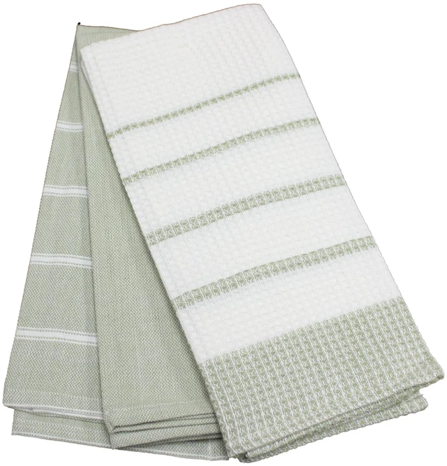 Alt view image 5 of 5 - Fabstyles Fouta 3 Piece Assorted Kitchen Towel Set, 100% Cotton, 26" x 18"