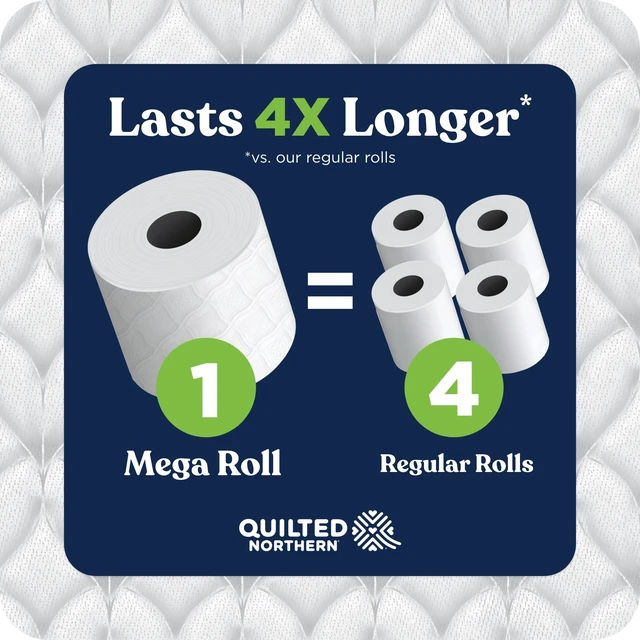 Alt view image 4 of 5 - Quilted Northern Ultra Soft & Strong 2-Ply Toilet Paper, 12 Mega Rolls, 295 Sheets per Roll