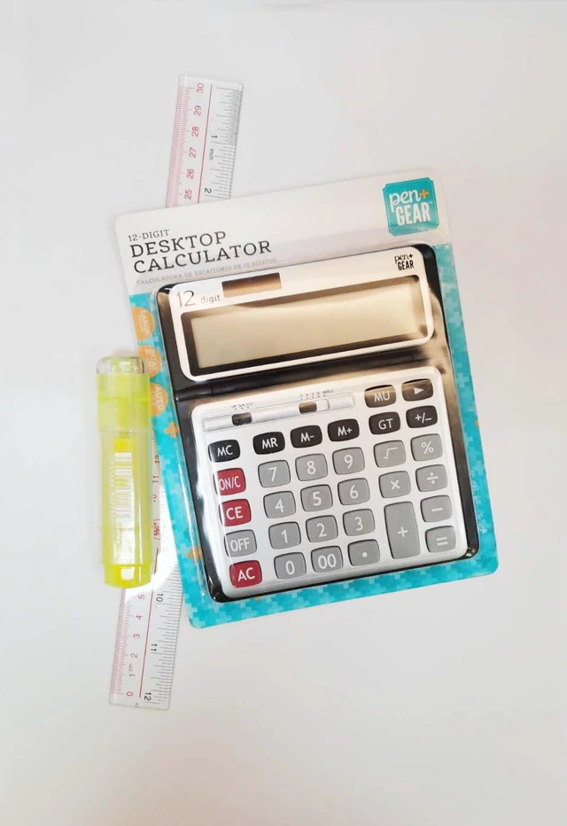 Alt view image 2 of 6 - Pen+Gear 12 Digit Large Display Desktop Calculator, Gray
