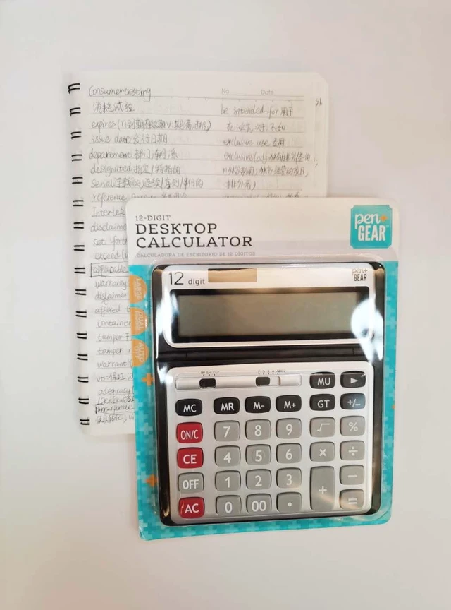 Alt view image 6 of 6 - Pen+Gear 12 Digit Large Display Desktop Calculator, Gray