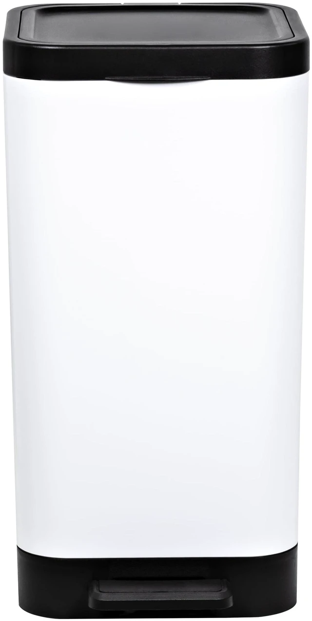 Alt view image 3 of 7 - Hefty 2.6 Gallon Small Plastic Bathroom Step Trash Can with Foot Pedal Lid, White