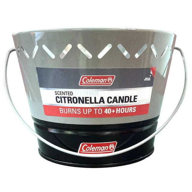 Alt view image 2 of 3 - Coleman Triple Wick Citronella Candle 20oz 2-Tone Bucket Gray/Black