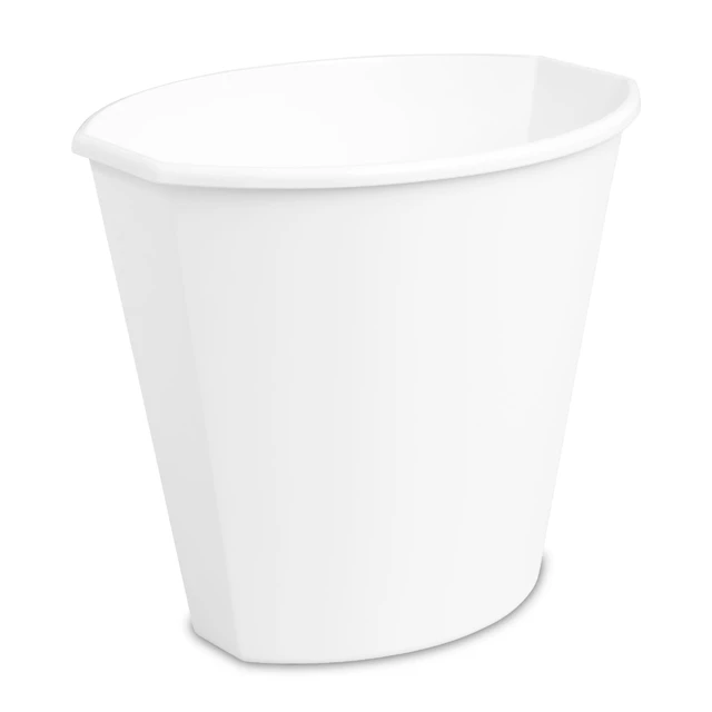 Alt view image 4 of 6 - Sterilite Small Bathroom Trash Can, 2.5Gallon, Plastic, No Lid, 4-Pack, White