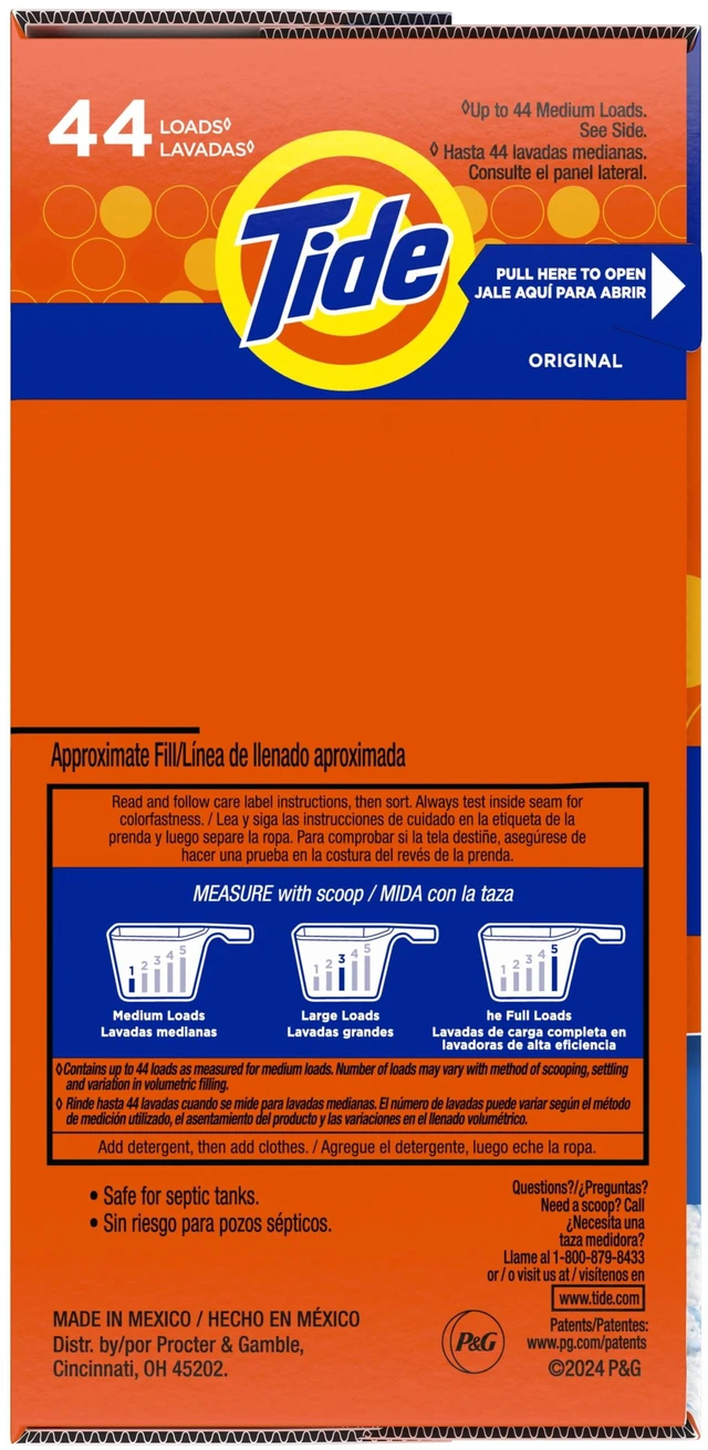 Alt view image 5 of 6 - Tide Powder Laundry Detergent, Original Scent, 50oz, 44 Loads