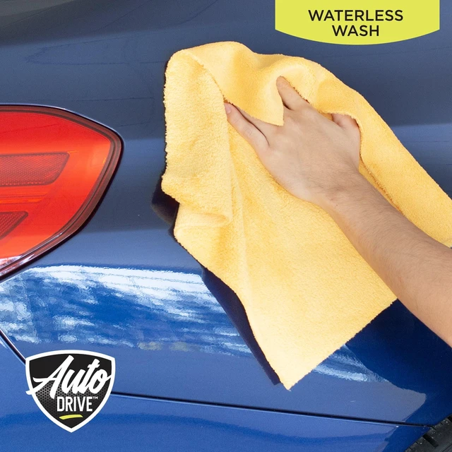 Alt view image 6 of 7 - Auto Drive Coral Fleece Microfiber Towel 24-Pack, Multi-Purpose Cleaning and Detailing, Blue & Yellow