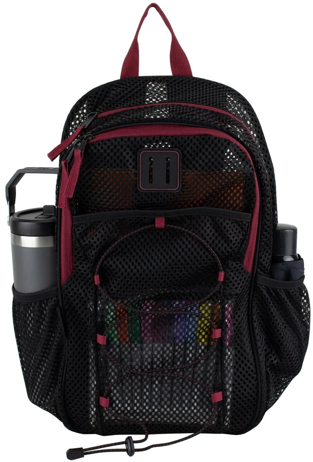 Alt view image 2 of 6 - Eastsport Magna Pro Mesh 17" Backpack, Unisex, Black/Tibetan Red