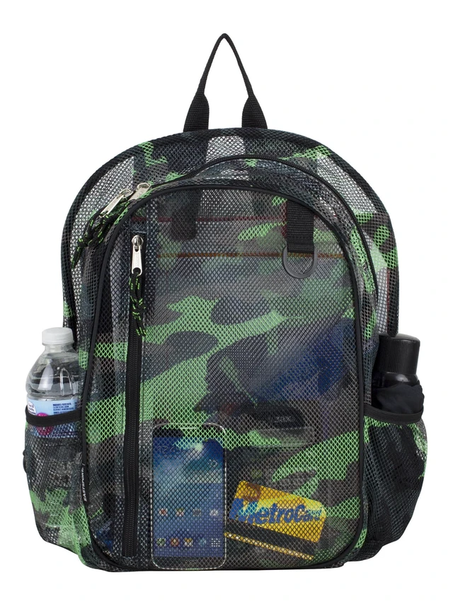 Alt view image 3 of 6 - Eastsport Unisex Active Lifestyle Mesh Backpack, Camo
