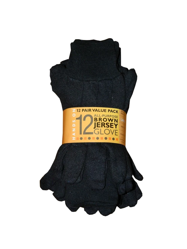 Alt view image 2 of 2 - CT7000-L-12PK Poly/Cotton Brown Jersey Gloves, 12 Pair Value Pack