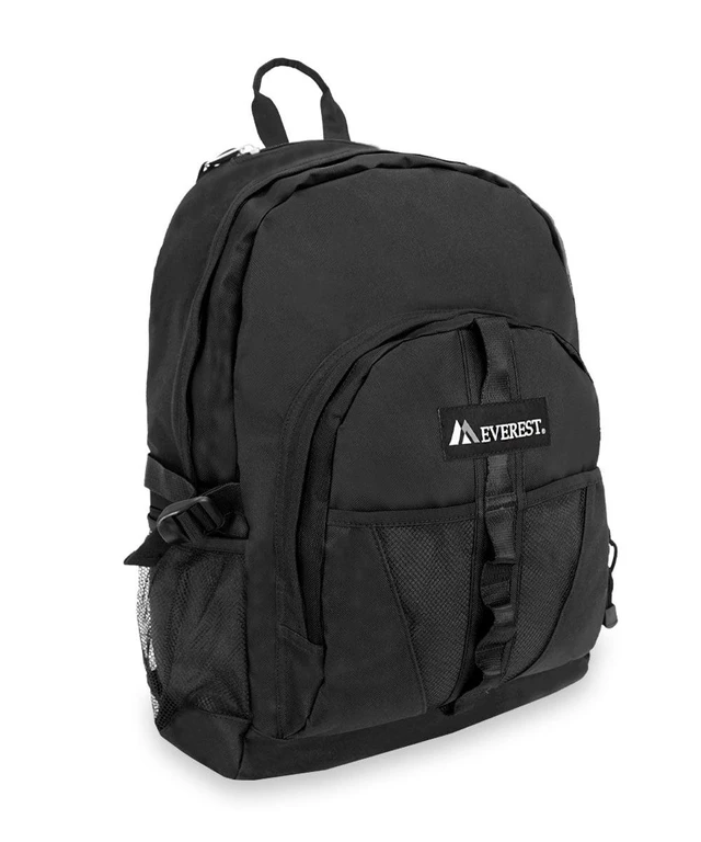 Alt view image 4 of 4 - Everest 19" Unisex Backpack with Dual Mesh Pocket, Black