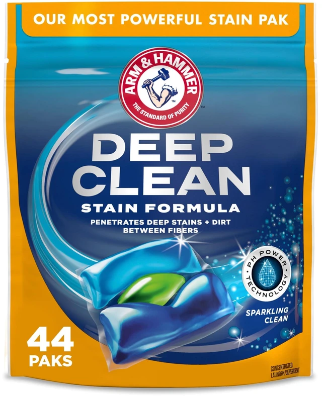 Main image of ARM & HAMMER Deep Clean Stain Formula Detergent Power Paks, Sparkling Clean Scent, 44 Count