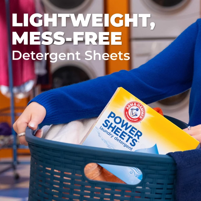 Alt view image 2 of 5 - Arm & Hammer Power Sheets Laundry Detergent, Fresh Breeze, 60 Count, Up to 120 Small Loads