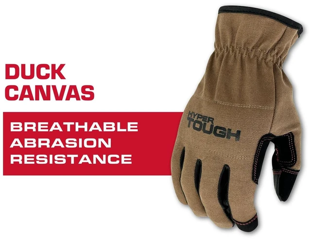 Main image of Hyper Tough Utility Work Gloves, Duck Canvas, Brown, Men's XL